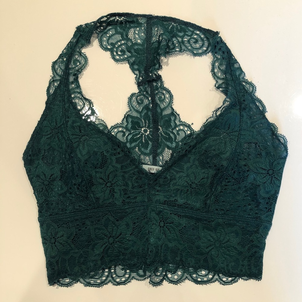 Kimchi Blue Dark Green Lace Bralette